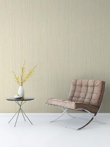 Papel de Parede Vinilico Listrado Durável Lavável Sala Estar Creme - 2