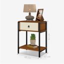 Ver imagem 3 de Mesa de Cabeceira Industrial Magali Preto Canela Off White