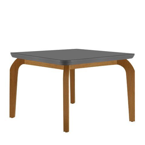 Mesa Sala de Jantar Liz 120cm em Mdf e Vidro com Canto Copo