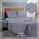 Ver imagem 5 de Kit Roupa Cama Queen 100% Algodão 4 Peças Percal 300 Fios Hotel Pousada:cinza