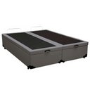 Ver imagem 4 de Cama Box Baú King Bipartido Sintético Mega Cama Cinza 192x203x45cm