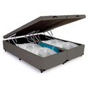Ver imagem 3 de Cama Box Baú King Bipartido Sintético Mega Cama Cinza 192x203x45cm