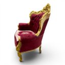 Ver imagem 7 de Par de Poltronas Clássicas Marsala com Dourado 114x75x84cm