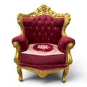 Ver imagem 1 de Par de Poltronas Clássicas Marsala com Dourado 114x75x84cm