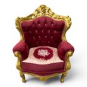 Ver imagem 4 de Par de Poltronas Clássicas Marsala com Dourado 114x75x84cm