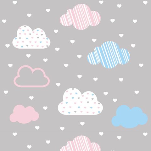 Papel de Parede Baby Nuvens Coloridas - 3,00x0,50m