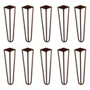 Ver imagem 1 de Kit 10 Pés de Metal 30 CM Hairpin Legs Mesa de Canto Rack e Puffs Bronze