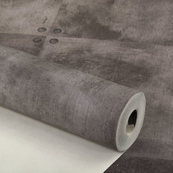 Papel de Parede Importado Textura Placas de Aço Cinza - 3