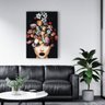 Quadro Mulher Floral Vintage Black Make Decorativo 90x60 - 1