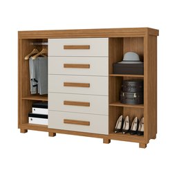 Comoda Premium 5 Gavetas 100% Mdf Reforçada Havana Lançamento:nature Off White - 4