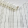 Papel de Parede Importado Lavável Listrado Off White Prata - 2