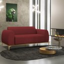 Ver imagem 2 de Sofá 3 Lugares Para Sala De Estar Molino 210 Cm D02 Pés D'ouro Veludo Marsala C-278 - Lyam Decor