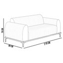 Ver imagem 5 de Sofá 3 Lugares Para Sala De Estar Molino 210 Cm D02 Pés D'ouro Veludo Marsala C-278 - Lyam Decor