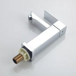 Torneira Banheiro Lavabo Fria Quadrada 1/4 Volta Luxo Cromada, Metal, Inox Aço, Premium, Gourmet, Ba - 5 Torneira Banheiro Lavabo Fria Quadrada 1/4 Volta Luxo Cromada, Metal, Inox Aço, Premium, Gourmet, Ba - 5