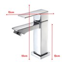 Ver imagem 7 de Torneira Banheiro Lavabo Fria Quadrada 1/4 Volta Luxo Cromada, Metal, Inox Aço, Premium, Gourmet, Ba
