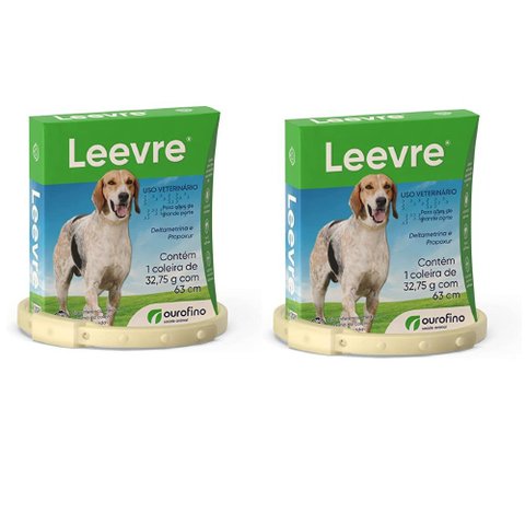 Kit Coleira Anti-Pulgas Leevre 63Cm - 2 Unidades