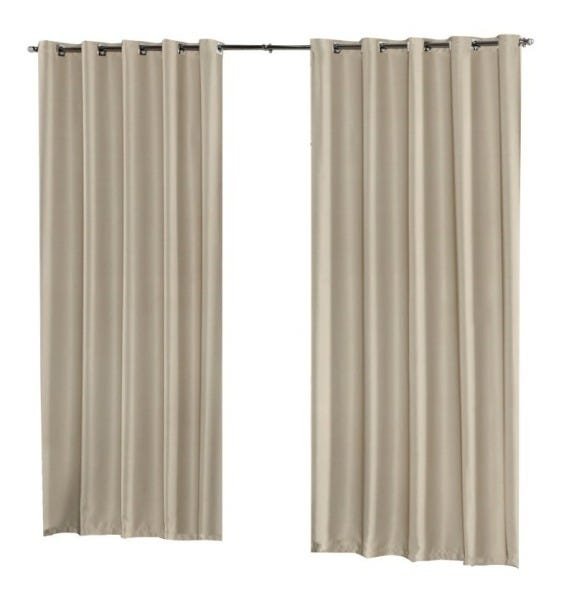 Cortina Blackout Liso 3 x 2,80 Corta Luz Palha - 1