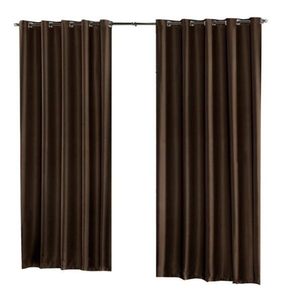 Cortina Blackout em Tecido 2,00x2,40 com Ilhos Marrom - 1