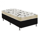 Ver imagem 1 de Cama Box Solteiro Suede Preto + Colchão Solteiro Suede Bege Espuma 88x188x55