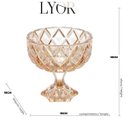 Ver imagem 5 de Centro de Mesa Decorativo com Pé de Cristal Deli Diamond Ambar Metalizado 1387 Lyor