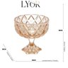 Centro de Mesa Decorativo com Pé de Cristal Deli Diamond Ambar Metalizado 1387 Lyor - 5