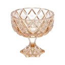 Ver imagem 1 de Centro de Mesa Decorativo com Pé de Cristal Deli Diamond Ambar Metalizado 1387 Lyor