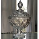 Ver imagem 2 de Bomboniere Potiche de Cristal C/Pé Diamond Transparente 23x15cm Lyor