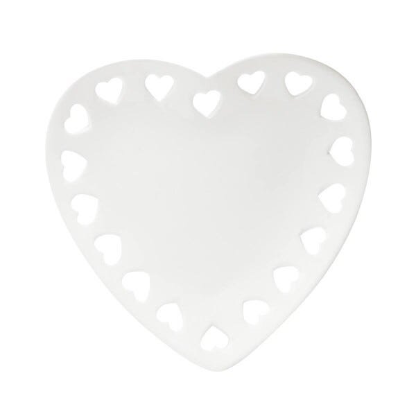 Porta Anéis de Ceramica Coração Branco Lyor - 1