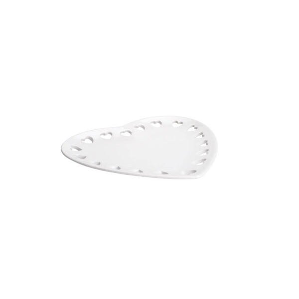 Porta Anéis de Ceramica Coração Branco Lyor - 4