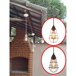 Pendente Aramado Lampshape Preto Sala Quarto Cozinha Banhei - 3