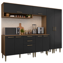 Ver imagem 3 de Armário de Cozinha Completa 245 cm Rustic/Preto Lille Madesa 01