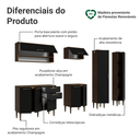 Ver imagem 5 de Armário de Cozinha Completa 245 cm Rustic/Preto Lille Madesa 01