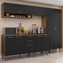Ver imagem 1 de Armário de Cozinha Completa 245 cm Rustic/Preto Lille Madesa 01