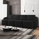 Ver imagem 2 de Sofá Cama para Sala de Estar 4 Lugares 396cm Montserrat K01 Veludo Preto - Lyam Decor
