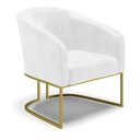 Ver imagem 1 de Cadeira Sala de Jantar Base Industrial Dourado Stella Sintético Pu D03 - D'rossi Cor Branco