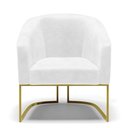 Ver imagem 3 de Cadeira Sala de Jantar Base Industrial Dourado Stella Sintético Pu D03 - D'rossi Cor Branco