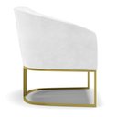 Ver imagem 4 de Cadeira Sala de Jantar Base Industrial Dourado Stella Sintético Pu D03 - D'rossi Cor Branco