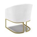 Ver imagem 2 de Cadeira Sala de Jantar Base Industrial Dourado Stella Sintético Pu D03 - D'rossi Cor Branco