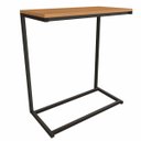 Ver imagem 6 de Mesa Apoio Lateral Sofá Vintage Aço e Madeira Canela/preto Fosco