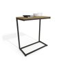 Mesa Apoio Lateral Sofá Vintage Aço e Madeira Freijó/Preto fosco - 3