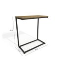 Ver imagem 4 de Mesa Apoio Lateral Sofá Vintage Aço e Madeira Freijó/Preto fosco