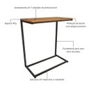 Ver imagem 4 de Mesa Apoio Lateral Sofá Vintage Aço e Madeira Canela/preto Fosco