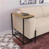 Mesa Apoio Lateral Sofá Vintage Aço e Madeira Freijó/Preto fosco - 2