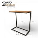 Ver imagem 3 de Mesa Apoio Lateral Sofá Vintage Aço e Madeira Canela/preto Fosco