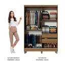 Ver imagem 5 de Guarda-roupa Solteiro Madesa Luke 2 Portas de Correr de Madeira com Pés - Rustic