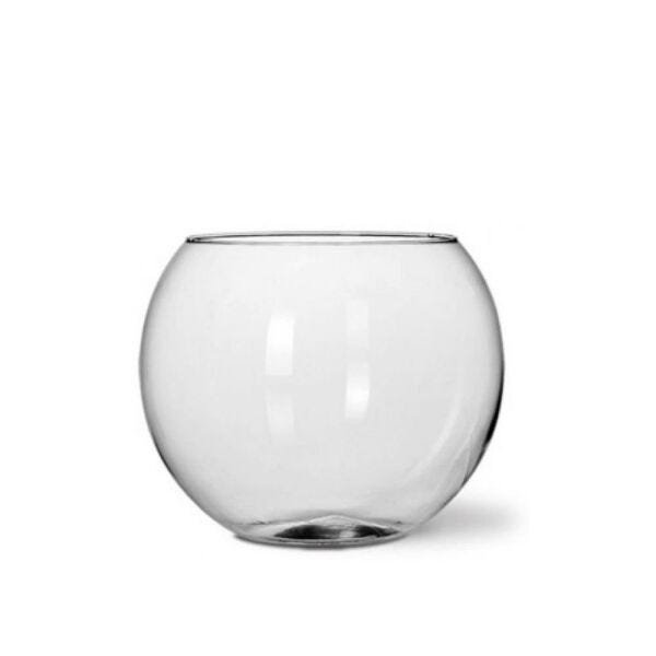 Kit 6 Vasos De Vidro Aquario Redondo 2 L Decoração De Mesa - 1