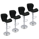 Ver imagem 1 de Conjunto 04 Banquetas Slim Couro Pu Regulagem de Altura - Preta Preto