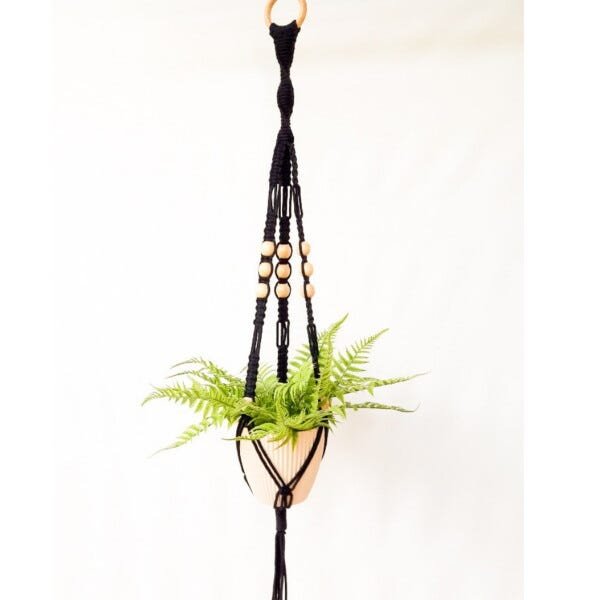 Suporte para plantas- Hanger Macramê: Cru - 1