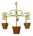Ver imagem 1 de Suporte em Ferro na cor amarela Para Plantas Retro 3 Vasos