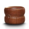 Puff Decorativo Redondo Drum de Couro Caramelo - PR Móveis - 1